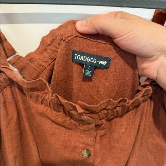 Toad & Co. Women’s Taj Hemp Sleeveless Jumpsuit Rust Size Large - Picture 3 of 10